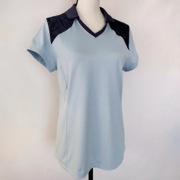 Under Armour Blue Heatgear Collared V-Neck Loose Fit Top - Picture 3 of 11